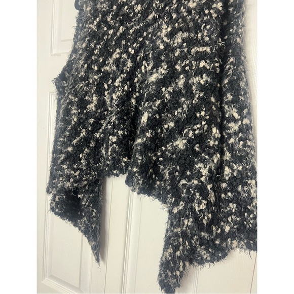Kensie Black Grey Soft Cozy Textured Open Drape Waterfall Cardigan Vest Size XL - Picture 6 of 8